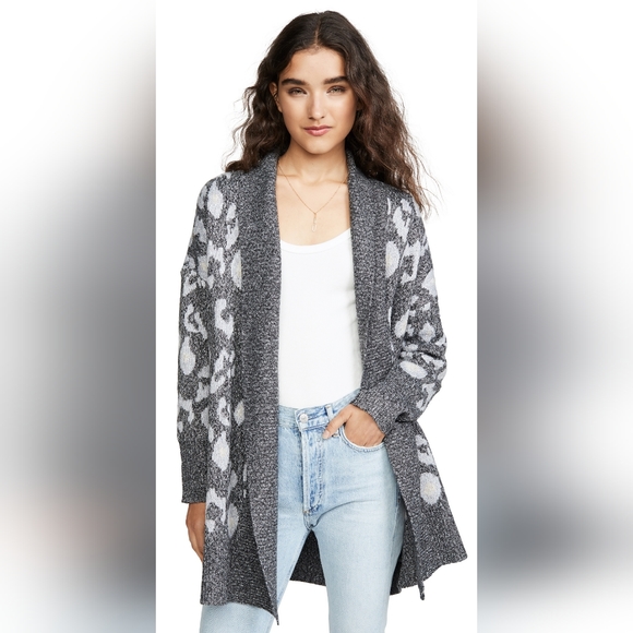 Anthropologie cupcakes & cashmere Molly leopard cardigan Large - Picture 5 of 11